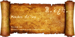 Mauks Éva névjegykártya